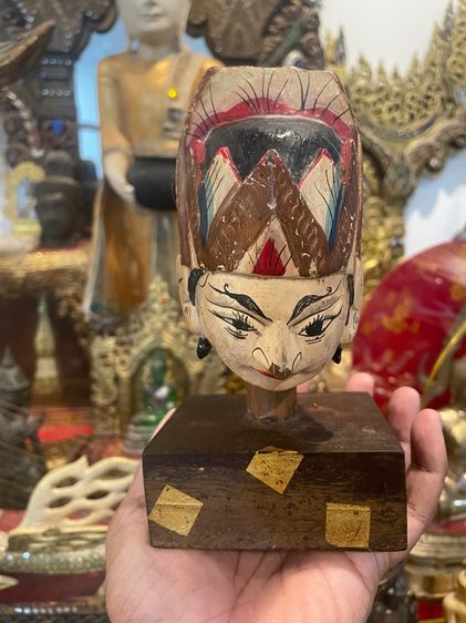 อื่นๆ เศียรหุ่นเชิดไม้แกะสลักแบบ Wayang Golek จากอินโดนีเซีย 
