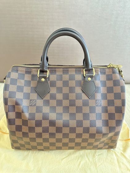 หญิง น้ำตาล หนังแท้     Louis Vuitton Speedy Ban 30 Damier Ebene อุปกรณ์ครบ พร้อมใช้