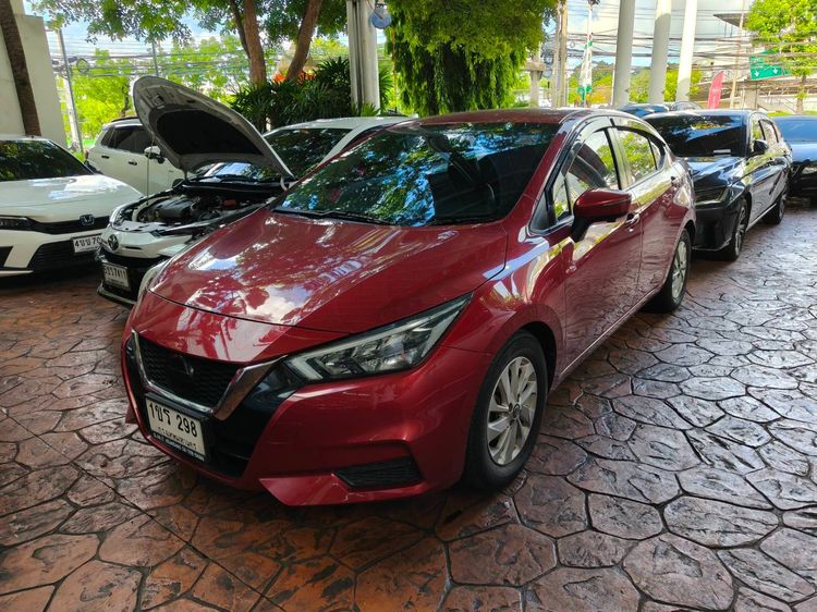 Nissan Almera 2020 1.0 V Sedan เบนซิน ไม่ติดแก๊ส เกียร์อัตโนมัติ แดง รูปที่ 3
