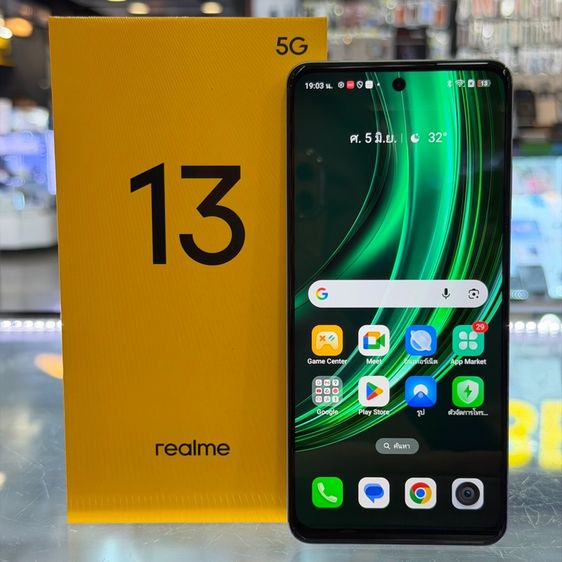 ยี่ห้ออื่นๆ 256 GB Realme13 5G สีเขียว(Speed Green) เครื่องศูนย์ สภาพสวยมากๆ จอ6.72นิ้ว แรม12รอม256 Dimensity6300 กล้อง50ล้าน(2ตัว)🔥🔥