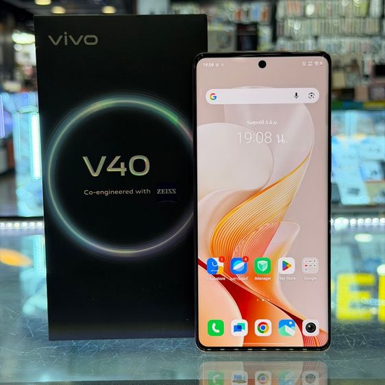 ViVO V40 5G สีPeach เครื่องศูนย์ สภาพสวยมาก จอ6.78นิ้ว แรม12รอม256 Snap7 Gen3 กล้อง50ล้าน(2ตัว) ครบยกกล่อง🔥🔥
