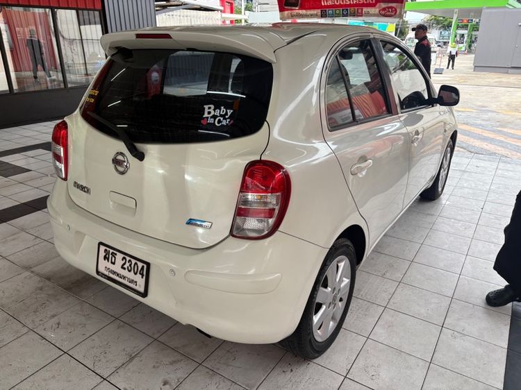 Nissan March 2012 1.2 EL Sedan เบนซิน ไม่ติดแก๊ส เกียร์อัตโนมัติ ขาว รูปที่ 4
