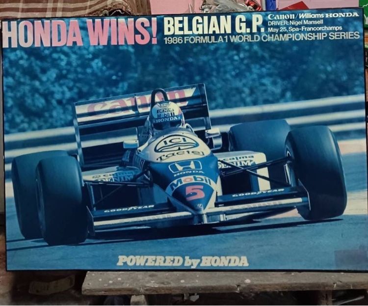 โปสเตอร์ฉลองชัยชนะของ Nigel Mansell ทีม Williams-Honda