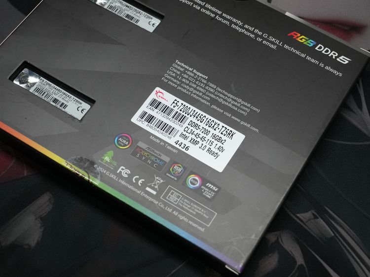 ขายต่อแรม G.Skill Trident Z5 RGB Black DDR5 7200MTs 32GB (2x16GB) มือหนึ่ง รูปที่ 3