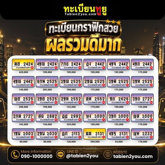 ทะเบียนรถผลรวมดี ทะเบียนประมูลผลรวมดี รูปที่ 11