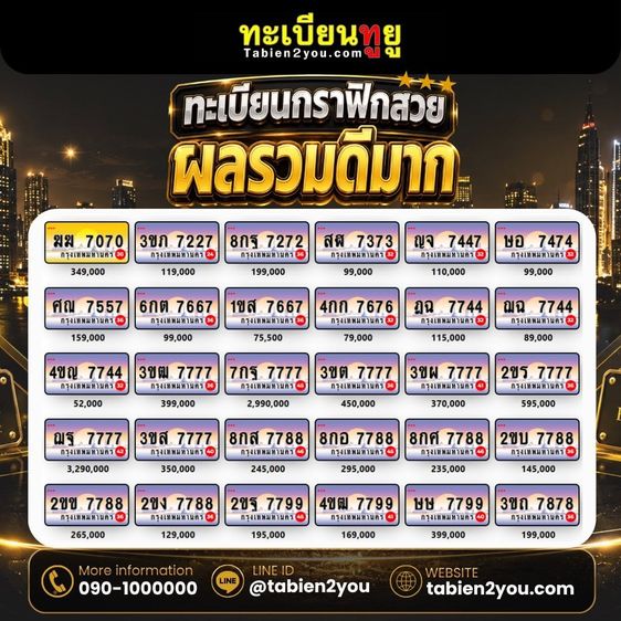 ทะเบียนรถผลรวมดี ทะเบียนประมูลผลรวมดี รูปที่ 5