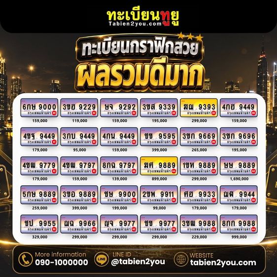 ทะเบียนรถผลรวมดี ทะเบียนประมูลผลรวมดี รูปที่ 2