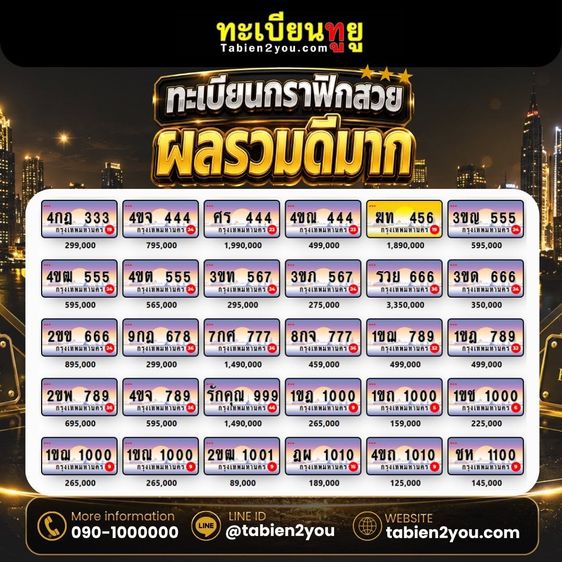 ทะเบียนรถผลรวมดี ทะเบียนประมูลผลรวมดี รูปที่ 15