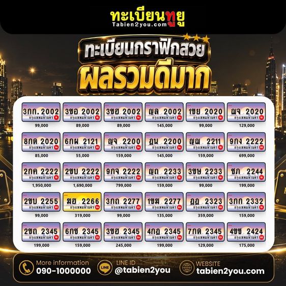 ทะเบียนรถผลรวมดี ทะเบียนประมูลผลรวมดี รูปที่ 12