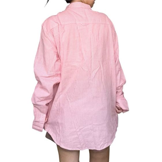 เสื้อลายทาง แดงขาว ใส่หลวมๆ ทรงโคร่ง  oversize รูปที่ 7