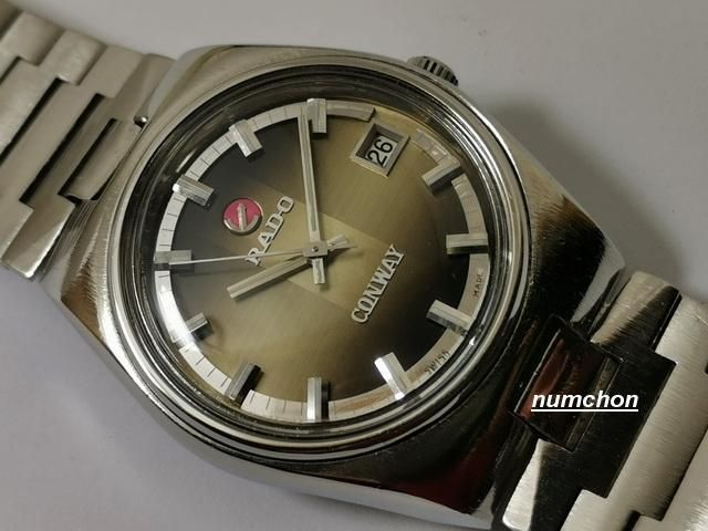 เงิน VINTAGE RADO CONWAY ออโต้ มีวันที่ หน้าทูโทน เดิมๆ สวยมาก

