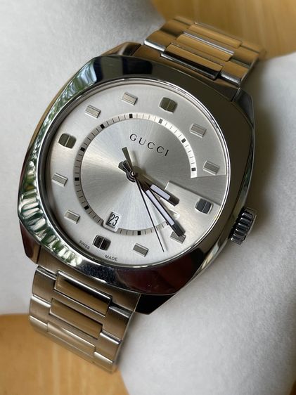 เงิน GUCCI GG2570 41 mm Silver Dial Men's Swiss Quartz Watch YA142308 