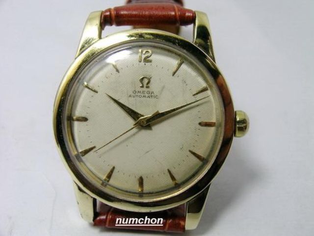 OMEGA AUTO ครื่งรอบ ทองหุ้ม หน้าขาวลายผ้า

