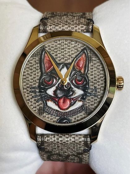 น้ำตาล GUCCI G Timeless Bosco Orso Quartz Unisex Watch YA1264057   