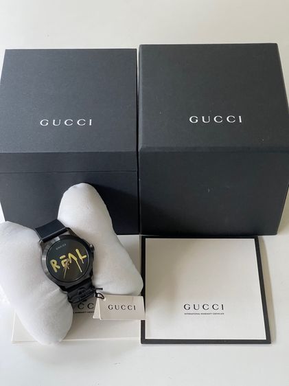 GUCCI  G Timeless Ghost Ya1264017 126.4 Quartz Black Dial Men'S  Ss Rubber Used รูปที่ 2