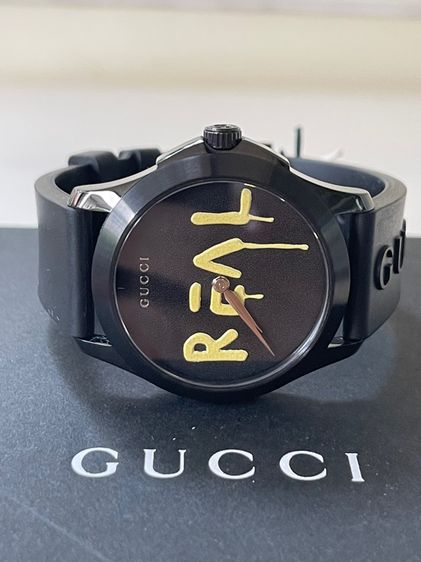 GUCCI  G Timeless Ghost Ya1264017 126.4 Quartz Black Dial Men'S  Ss Rubber Used รูปที่ 6