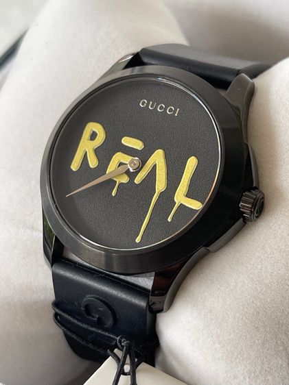 ดำ GUCCI  G Timeless Ghost Ya1264017 126.4 Quartz Black Dial Men'S  Ss Rubber Used