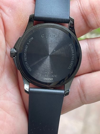 GUCCI  G Timeless Ghost Ya1264017 126.4 Quartz Black Dial Men'S  Ss Rubber Used รูปที่ 12