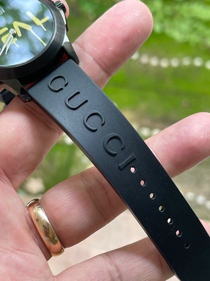 GUCCI  G Timeless Ghost Ya1264017 126.4 Quartz Black Dial Men'S  Ss Rubber Used รูปที่ 11