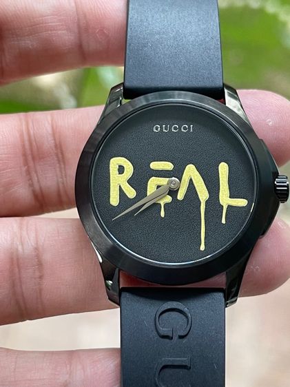 GUCCI  G Timeless Ghost Ya1264017 126.4 Quartz Black Dial Men'S  Ss Rubber Used รูปที่ 9