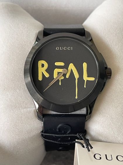 GUCCI  G Timeless Ghost Ya1264017 126.4 Quartz Black Dial Men'S  Ss Rubber Used รูปที่ 3