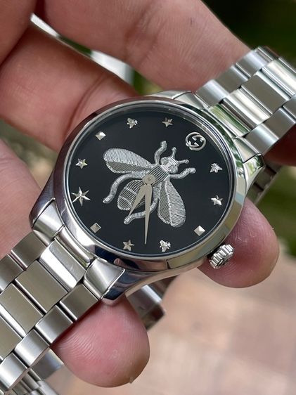 GUCCI G Timeless Bee 38MM Quartz SS Black Dial Men's Watch YA1264136 รูปที่ 9