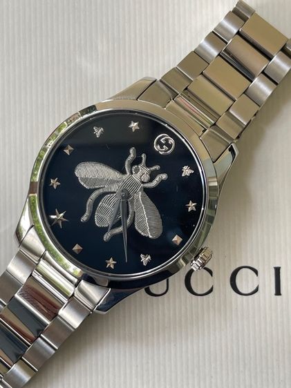 GUCCI G Timeless Bee 38MM Quartz SS Black Dial Men's Watch YA1264136 รูปที่ 6