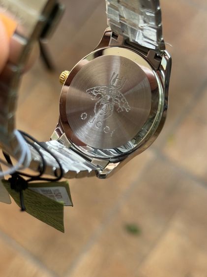 GUCCI G Timeless 38 mm Gold Cat Dial 2K Swiss Quartz Steel Men’s Watch YA1264074 รูปที่ 12