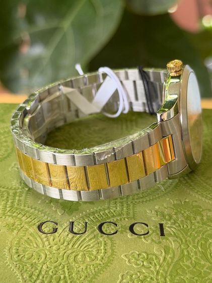 GUCCI G Timeless 38 mm Gold Cat Dial 2K Swiss Quartz Steel Men’s Watch YA1264074 รูปที่ 5