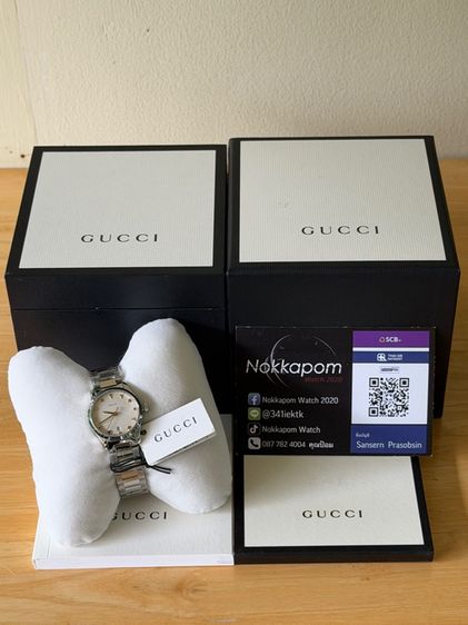GUCCI G Timeless 27 mm Bee Silver Gold Dial Ladies YA126572A รูปที่ 3