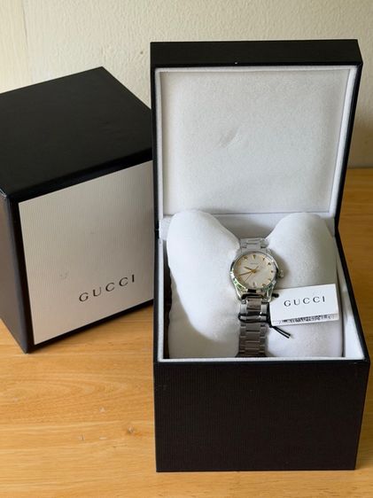 GUCCI G Timeless 27 mm Bee Silver Gold Dial Ladies YA126572A รูปที่ 4