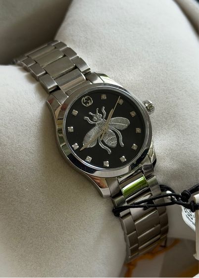 GUCCI G Timeless 27 mm Bee Silver Black Dial Ladies YA1265024 รูปที่ 6