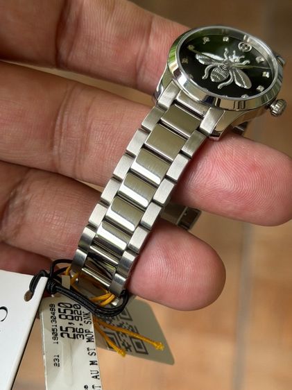 GUCCI G Timeless 27 mm Bee Silver Black Dial Ladies YA1265024 รูปที่ 14
