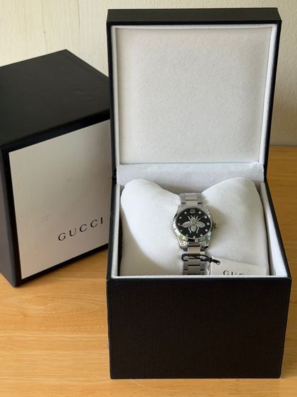 GUCCI G Timeless 27 mm Bee Silver Black Dial Ladies YA1265024 รูปที่ 3