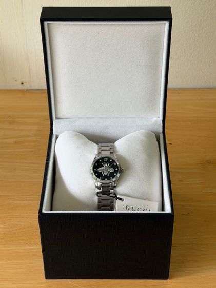 GUCCI G Timeless 27 mm Bee Silver Black Dial Ladies YA1265024 รูปที่ 4