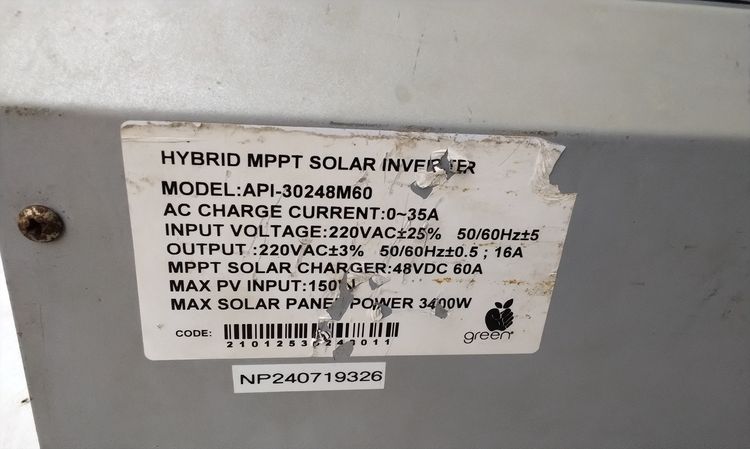 อินเวอรเตอร์หม้อแปลงเทอรอยด์ไฮบริดAppleGreen3000w48vMppt60A