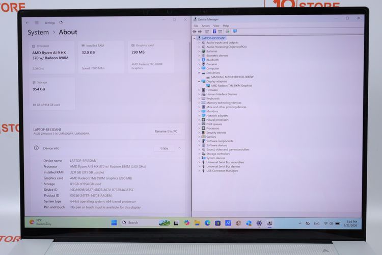ASUS ZENBOOK S 16 OLED Ryzen AI 9 HX 370 RAM321TB รูปที่ 2