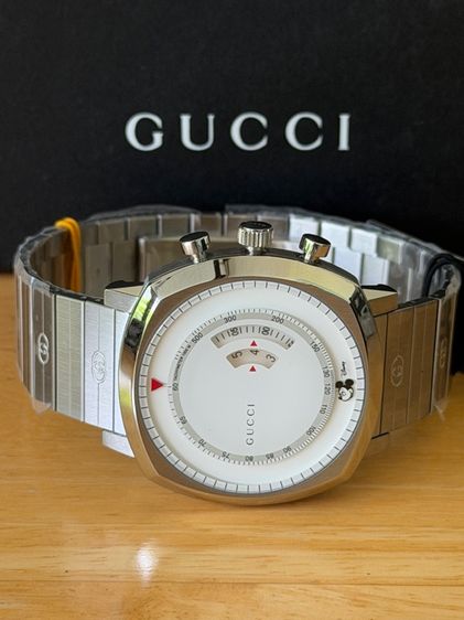 GUCCI Grip Chronograph Disney Mickey Mouse 40MM QTZ SS YLW- White Dial Men's Watch YA157306 รูปที่ 8