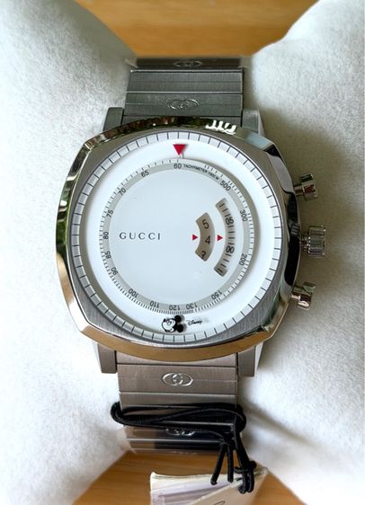 GUCCI Grip Chronograph Disney Mickey Mouse 40MM QTZ SS YLW- White Dial Men's Watch YA157306 รูปที่ 4
