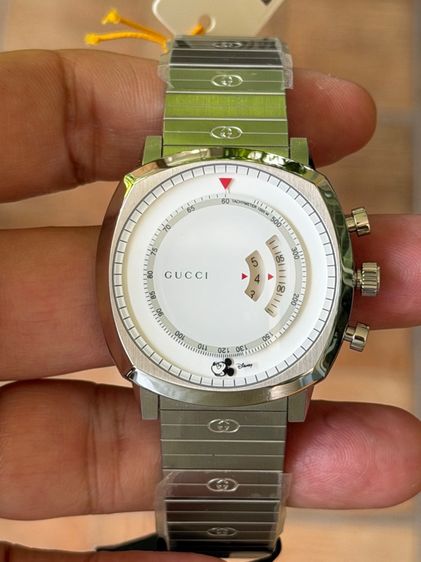 GUCCI Grip Chronograph Disney Mickey Mouse 40MM QTZ SS YLW- White Dial Men's Watch YA157306 รูปที่ 9