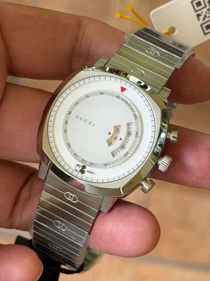 GUCCI Grip Chronograph Disney Mickey Mouse 40MM QTZ SS YLW- White Dial Men's Watch YA157306 รูปที่ 10
