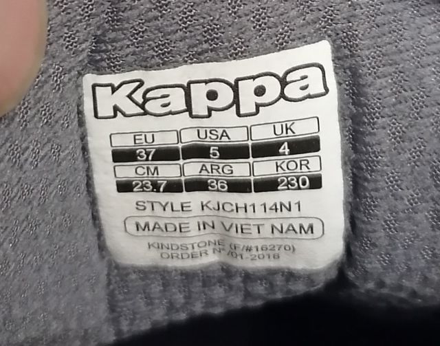 รองเท้า Kappa สีดำ ขนาด EU 37 ความยาว 23.70 ซม. รูปที่ 6
