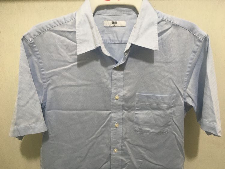 เสื้อเชิ้ต แบรนด์ UNIQLO สีฟ้าอ่อน รูปที่ 3