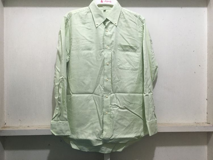 แขนยาว เสื้อเชิ้ต แบรนด์ UNIQLO สีเขียวอ่อน