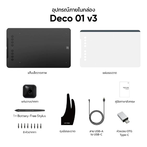 เม้าส์ปากการุ่น XPPen Deco 01 v3 รูปที่ 3
