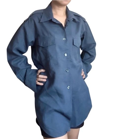 อื่นๆ แขนยาว เสื้อเชิ้ต อื่นๆ japan vintage Uniform style เชิ้ตทำงานของญี่ปุ่น มีตำหนิ