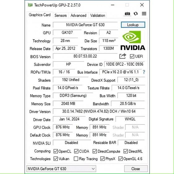 การ์ดจอNVIDIA GT630 2G DDR3 128Bit มือสองสภาพสวย รูปที่ 6