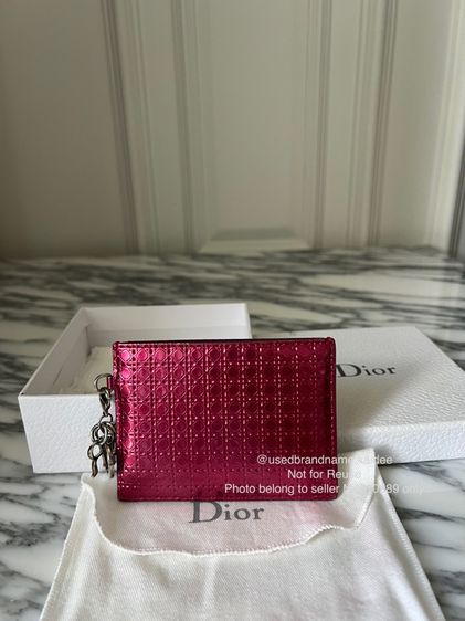 Used Dior Cardholder Metallic Pink