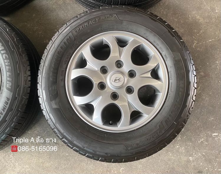 ✨ล้อแม็ก✨Hyundai H1 ขอบ 16 สีไฮเปอร์ พร้อมยาง 215-70-16 Michelin ปลายปี 22💖สภาพสวย💖 รูปที่ 3