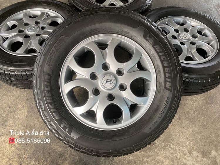 ✨ล้อแม็ก✨Hyundai H1 ขอบ 16 สีไฮเปอร์ พร้อมยาง 215-70-16 Michelin ปลายปี 22💖สภาพสวย💖 รูปที่ 2